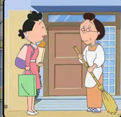 Crayon Shin-chan mom and neighbor talking