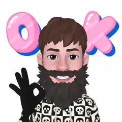 Memoji OK sign with pink text