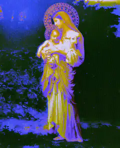 Madonna and Child with color shifting