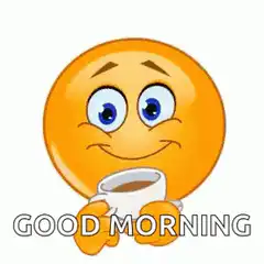 Good Morning Emoji Drinking Coffee