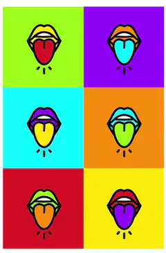 Colorful pop art tongues