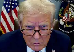 Donald Trump staring intensely at camera