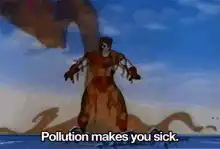 Superman polluted and sick
