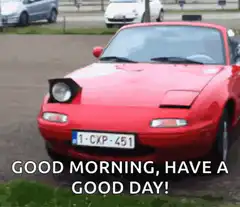 Red Mazda Miata Pop-up Headlights