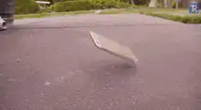smartphone bouncing on pavement