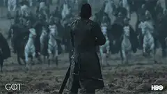 Jon Snow stands against the cavalry