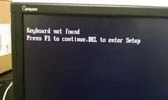 Keyboard not found error screen