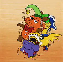 Chipmunks dancing in a line