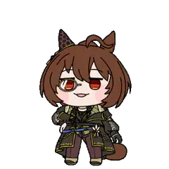 Chibi character with cat ears and tail