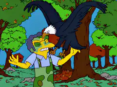 Bart Simpson with an eagle