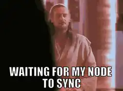 Qui-Gon Jinn waiting for node to sync