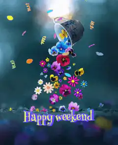 Happy Weekend Tea Cup Flowers