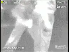 Thermal camera view of person urinating