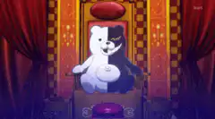 Monokuma presses the button