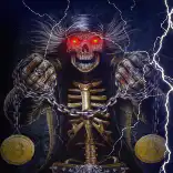 Bitcoin Skeleton Lightning Flash