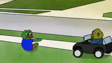 Pepe Frog gets hit by car