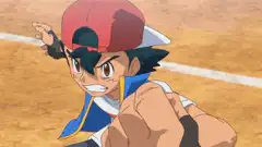 Ash and Pikachu charging up an attack