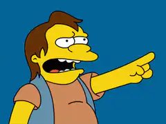 Milhouse pointing and laughing