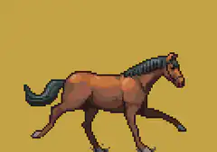 pixel art horse running