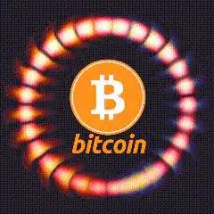 Bitcoin logo with glowing ring