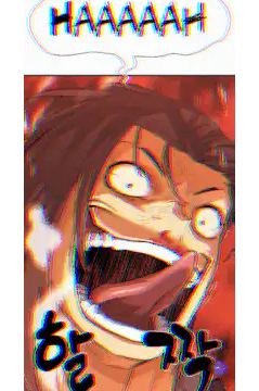 Man laughing maniacally with glitch effects