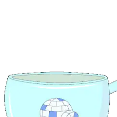 Penguin in a mug saying good morning