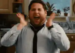 Jonah Hill screaming in kitchen