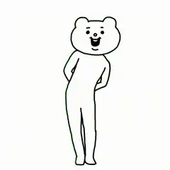 smug bear character standing