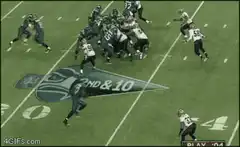 Football player catches pass and runs
