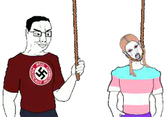Chad holding rope next to hanging girl