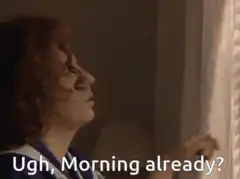 Woman wakes up groggy morning already