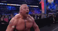 Brock Lesnar yelling in WWE