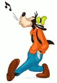 Goofy whistling a tune