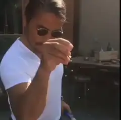 Man sprinkling salt with style