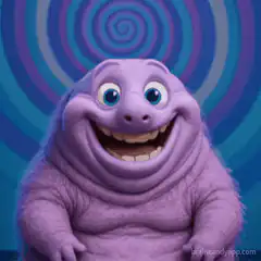Color shifting cartoon monster and man