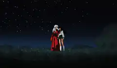 Inuyasha and Kagome watching shooting stars