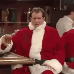 Santa Claus Cheers with Beer
