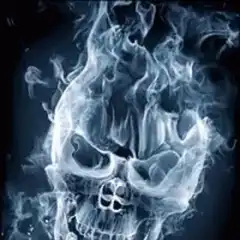 Blue smoke skull