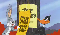 Bugs Bunny and Daffy Duck stack sats zap plebs