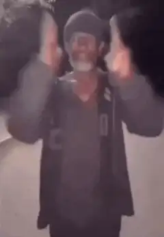 Old man doing martial arts moves