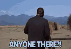 Tumbleweed passes man in desert