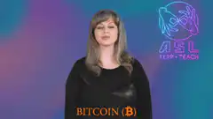 Woman signing Bitcoin in ASL