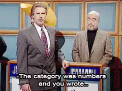 The Category Was Numbers