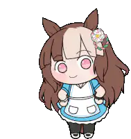Chibi horse girl with flower