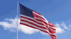 American flag waving in the wind