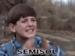 Boy yelling Semisol where did you go