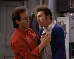 Jerry and Kramer arguing in the kitchen