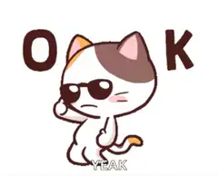 Cool cat saying OK YEAH