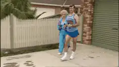 Man running with woman on his back
