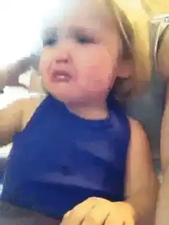 Toddler crying face close up